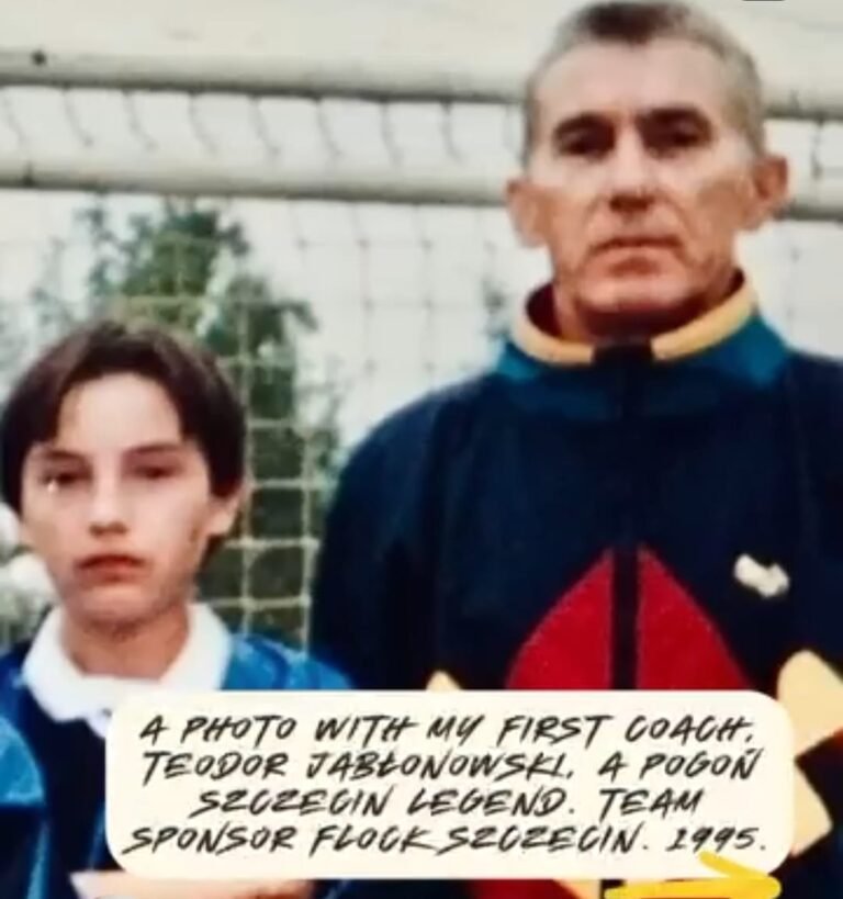 1995. Z pierwszym trenerem, Teodorem Jabłonowskim, legendą Pogoni Szczecin