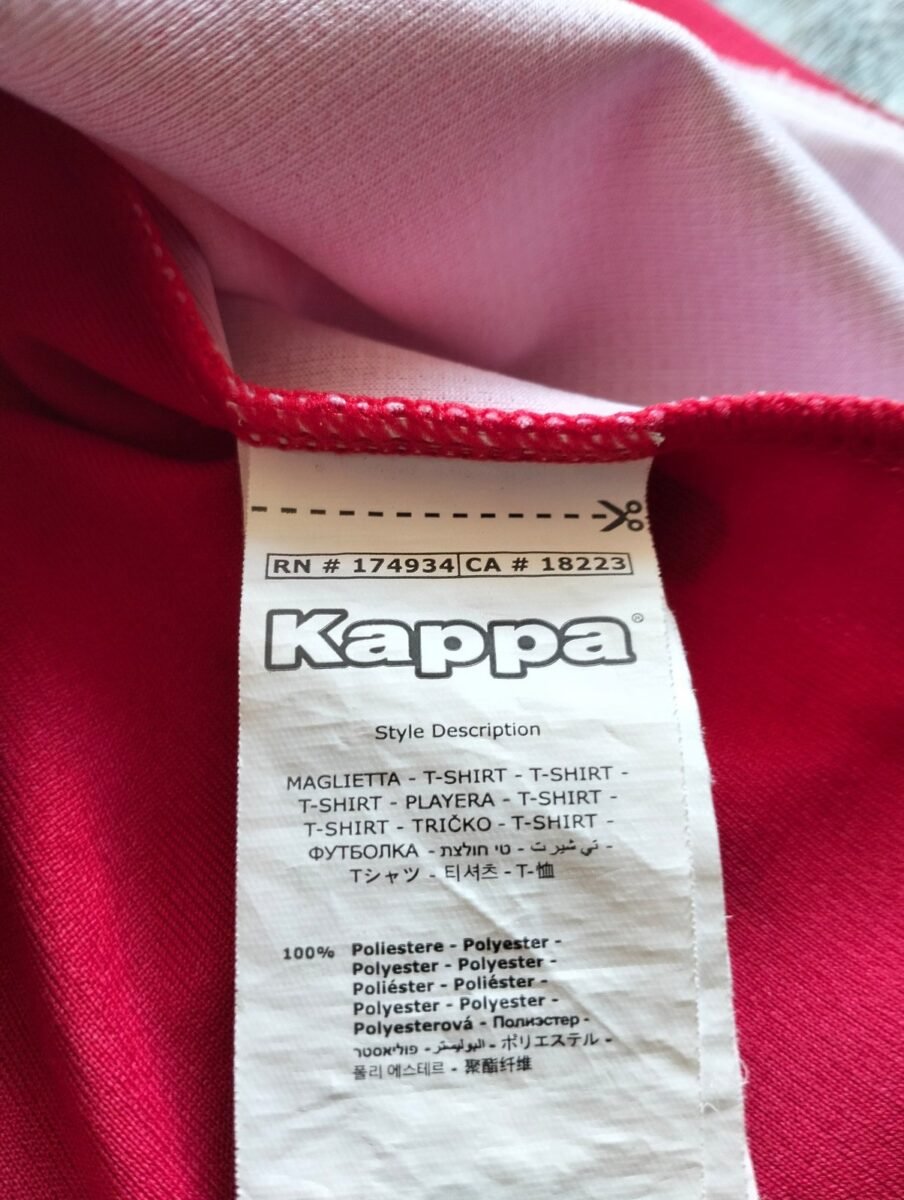 AS Monaco 2021/22 Kappa home shirt, close-up of details and tags 2