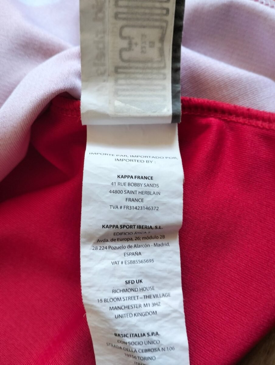 AS Monaco 2021/22 Kappa home shirt, close-up of details and tags 3