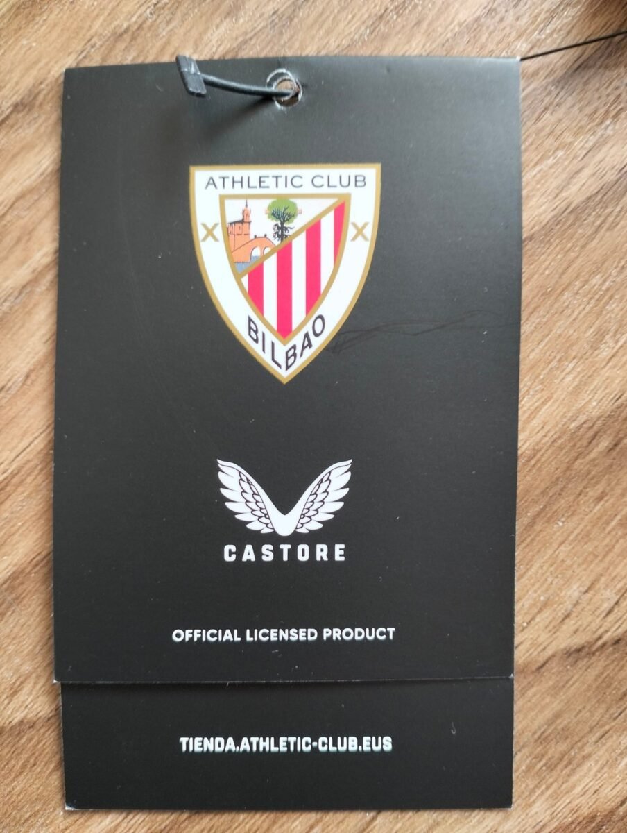 Athletic Bilbao 2023/24 Castore home shirt, close-up of details and tags 2