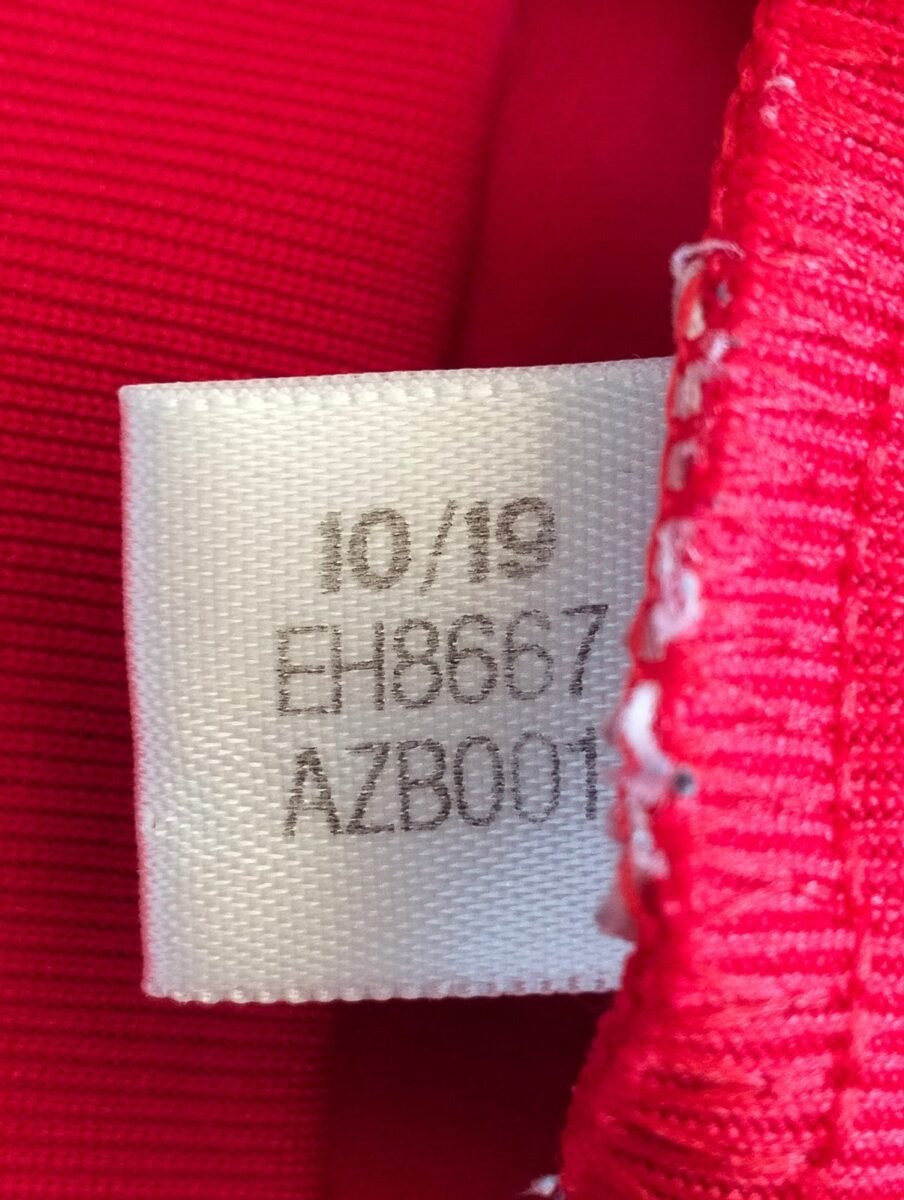 Chicago Fire 2020/21 Adidas home shirt, close-up of details and tags 1