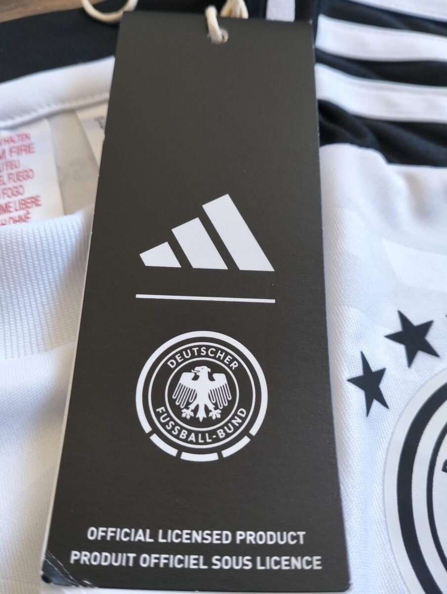 Germany 2024/25 Adidas kids home shirt (110 cm), close-up of details and tags 1