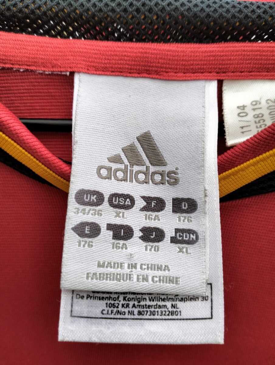Koszulka młodzieżowa reprezentacji Niemiec 2004-2006 trzecia Adidas - Kevin Kuranyi, zbliżenie na detale i metki 3